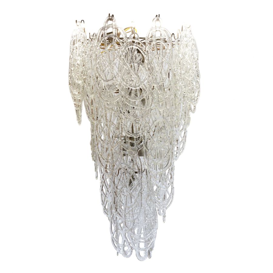 gino vistosi. large salon chandelier mazzega, murano, italy, 1960s.